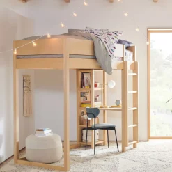Kids West Elm Nash Twin Loft Bed w/ Desk & Storage