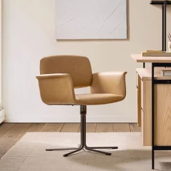 West Elm Nelson Leather Swivel Office Chair