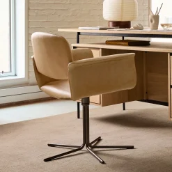 West Elm Nelson Leather Swivel Office Chair