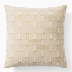 West Elm Neutral Striped Textured & Throw Set