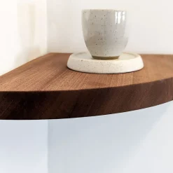 West Elm Nook Woodworking Floating Corner Shelf with Rounded Edge (12"–16")