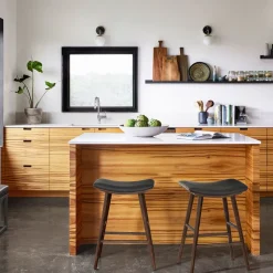 West Elm Oak Wood Saddle Bar & s