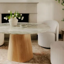 West Elm Odilia Marble Round Dining Table (60")