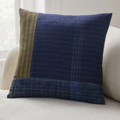 West Elm Offset Indigo Patchwork Pillow Cover