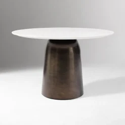 West Elm Olina Round Marble Dining Table & Chairs Set