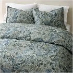 West Elm Open Box: Adie Botanical Duvet Cover, Full/Queen - Arctic Blue