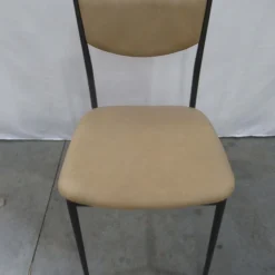 West Elm Open Box: Alessio Leather Dining Chair - Ludlow Leather Cumin, Antique Textured Bronze, Champagne Bronze Accent
