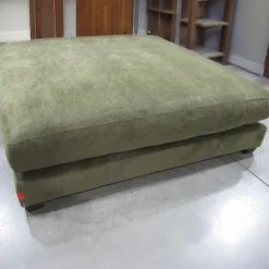 West Elm Open Box: Andes Ottoman (39") - Performance Distressed Velvet Juniper, Dark Pewter