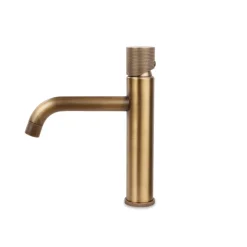 West Elm Open Box: Bath Faucet Monohole Vesseldeck Lever Handle, Short - Antique Brass