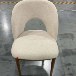 West Elm Open Box: Boerum Dining Chair - Performance Chenille Tweed Sand, Burnt Wax