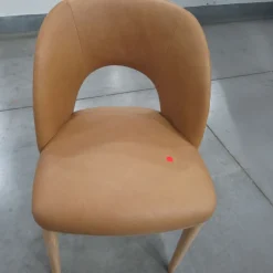 West Elm Open Box: Boerum Leather Dining Chair - Ludlow Leather Sesame, Blonde
