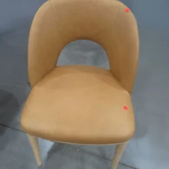 West Elm Open Box: Boerum Leather Dining Chair - Ludlow Leather Sesame, Blonde
