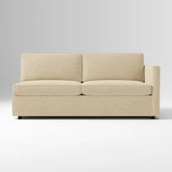 West Elm Open Box: Build Your Own Harris Sectional, Right-Arm Sleeper Sofa - Performance Velvet Pewter