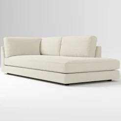 West Elm Open Box: Build Your Own Haven Sectional (Extra Deep), Right-Arm Bumper Chaise - Performance Distressed Velvet Storm Gray