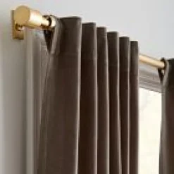 West Elm Open Box: Cotton Velvet Blackout Curtain (48"W x 84"L) - Mocha