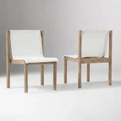 West Elm Open Box: Cusco Outdoor Textilene® Stacking Dining Chair (Set of 2) - Weathered Gray