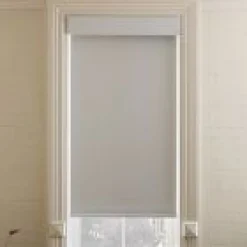 West Elm Open Box: Custom Basketweave Blackout Cordless Roller Shade, 23"W x 48"L - Porcelain