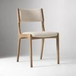 West Elm Open Box: Damon Cafe Chair - Modern Boucle Oatmeal, Hudson
