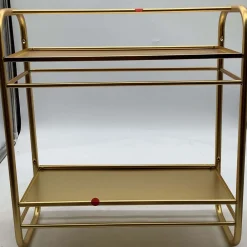 West Elm Open Box: Deco Curve Metal Wall Shelf (20" x 22") - Antique Brass