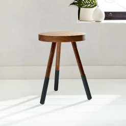 West Elm Open Box: Dining Stool - Walnut, Black