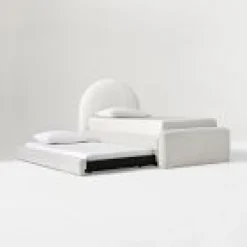 West Elm Open Box: Elora Arched Upholstered Bed Twin Trundle Only - Performance Chunky Boucle White