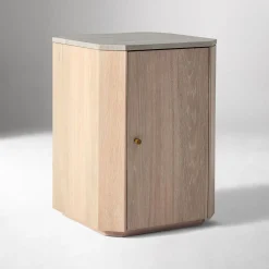 West Elm Open Box: Essex Cerused Marble Nightstand (18") - Cove