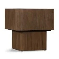West Elm Open Box: Euclid End Table - Warm Umber Burl