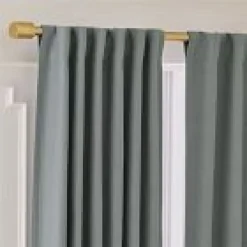 West Elm Open Box: European Flax Linen Blackout Curtain (48"W x 108"L) - Steel Blue