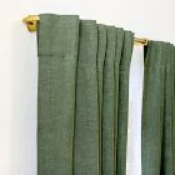 West Elm Open Box: European Flax Linen Blackout Curtain (96"W x 84"L) - Olive Melange