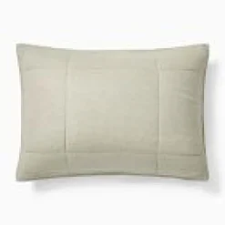 West Elm Open Box: European Flax Linen Box Stitch Sham, King - Celadon