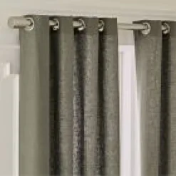 West Elm Open Box: European Flax Linen Grommet Light Filtering Curtain (48"W x 84"L) - Balsam Green