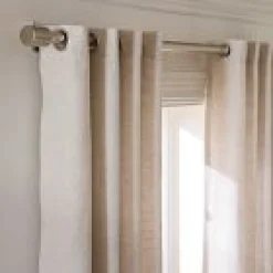 West Elm Open Box: European Flax Linen Grommet Light Filtering Curtain (48"W x 96"L) - Chambray Melange