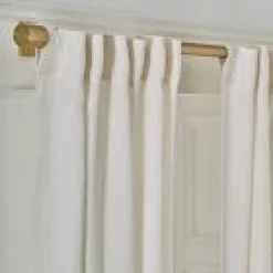 West Elm Open Box: European Flax Linen Light Filtering Curtain (48"W x 108"L) - Sand Pinstripe