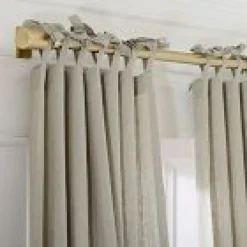 West Elm Open Box: European Flax Linen Light Filtering Curtain w/ Tie Top (48"W x 96"L) - Celadon Melange