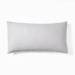 West Elm Open Box: European Flax Linen Pom Pom Sham, King - Frost Gray