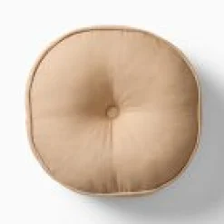 West Elm Open Box: European Flax Linen Round Pillow - Sandalwood