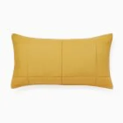 West Elm Open Box: European Linen Box Stitch Sham, King - Dijon