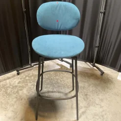 West Elm Open Box: Flynn Bar Stool (30") - Performance Velvet Petrol, Dark Bronze