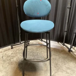 West Elm Open Box: Flynn Bar Stool (30") - Performance Velvet Petrol, Dark Bronze