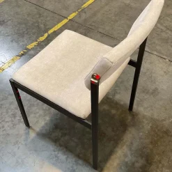 West Elm Open Box: Freeman Pivot Dining Chair - Performance Distressed Velvet Sand, Textured Antique Bronze