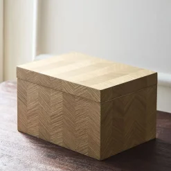 West Elm Open Box: Georgia Graphic Wood Jewelry Box - Natural Oak