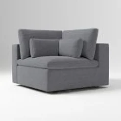 West Elm Open Box: Harmony Modular Corner - Performance+ Chenille Tweed Pewter