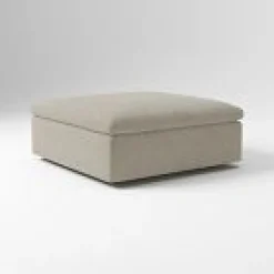 West Elm Open Box: Harmony Modular Ottoman - Performance Distressed Velvet Dune