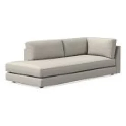 West Elm Open Box: Haven Left-Arm Bumper Chaise - Performance+ Basket Slub Pearl Gray
