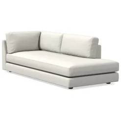West Elm Open Box: Haven Right-Arm Bumper Chaise - Performance Yarn Dyed Linen Weave Oatmeal
