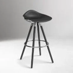 West Elm Open Box: Humanscale® Sedeo Bar Stool (31.4") - Ebony Oak. Polished Aluminum