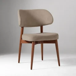 West Elm Open Box: Hyde Dining Chair (31.75") - Deluxe Velvet Clay, Cool Walnut