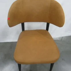 West Elm Open Box: Hyde Leather Dining Chair - Ludlow Leather Sesame, Smoked Oak
