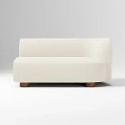 West Elm Open Box: Laurent Right-Arm 2 Seater Sofa - Performance Boucle Oatmeal, Cool Walnut