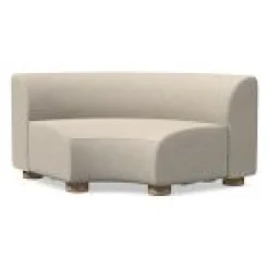 West Elm Open Box: Laurent Sectional Wedge - Performance Distressed Velvet Sand, Blonde
